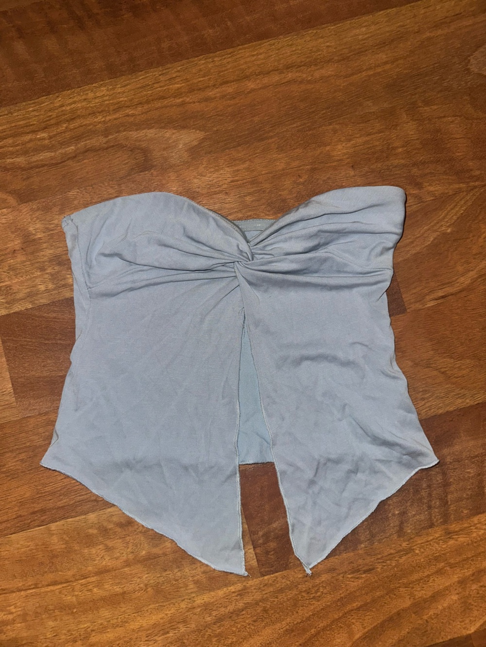 Edikted Pale Blue Twist-Front Crop Top